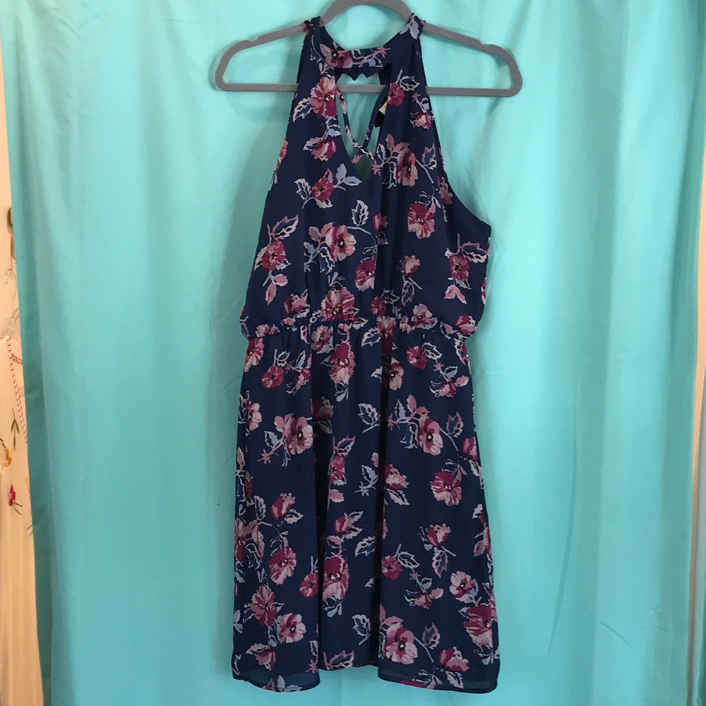 Floral and Navy Dress